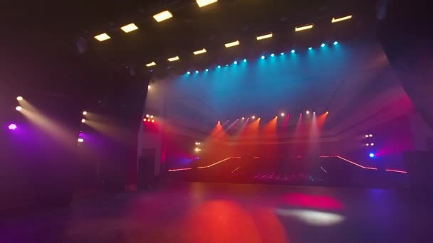 Luces Escenario Una Mirada Auditorio Del Music Hall Desde Escenario — Vídeo de stock