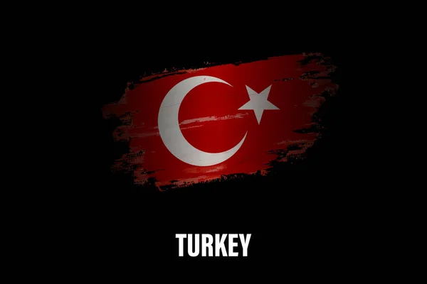 Türkische Flagge Aus Sparkle Pinsel Paint Vector — Stockvektor