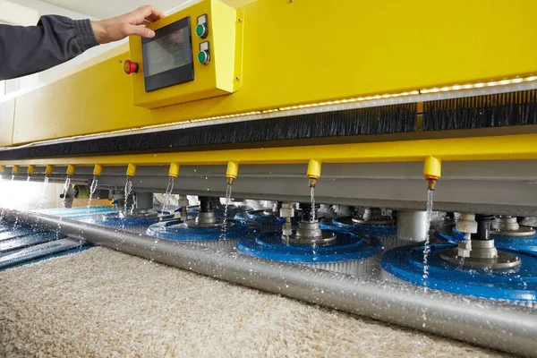 Machine et équipement automatiques pour le lavage et le nettoyage à sec des tapis — Photo