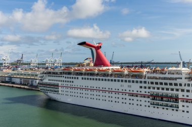 MIAMI, USA - SEPTEMBER 06, 2014 : The Port of Miami with cruise 