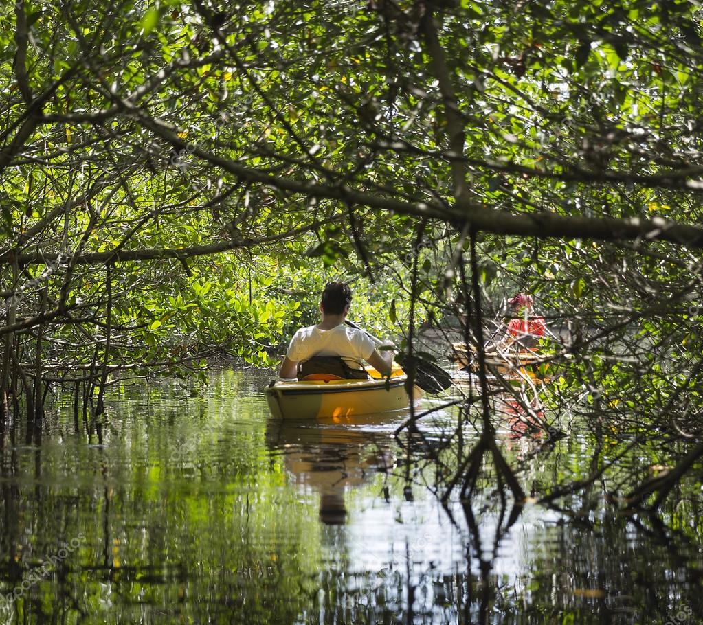 Kayaking in Everglades National park, Florida, USA — Stock Photo