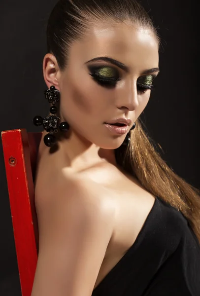 Woman with evening makeup — Stock Photo, Image