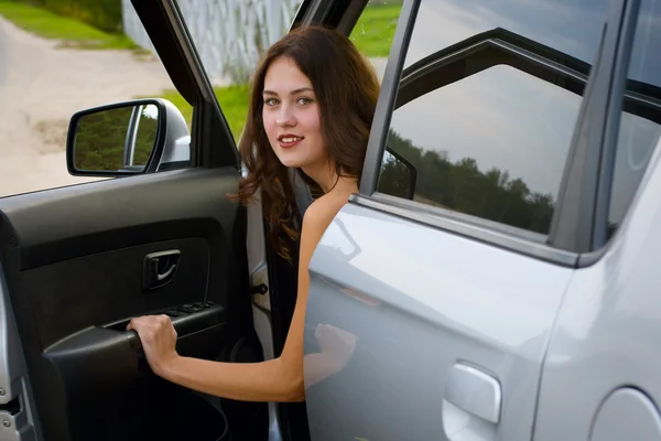 Beautiful girl and car — Stock Photo, Image