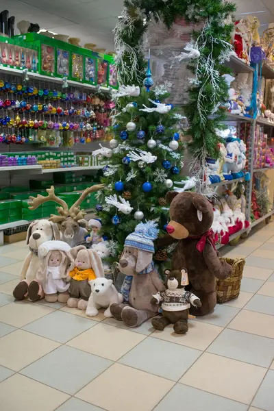 Christmas or New Year's assortment of shops waiting for their customers — Stock Photo, Image