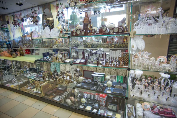 Large store shelves full of gifts — Stock Photo, Image