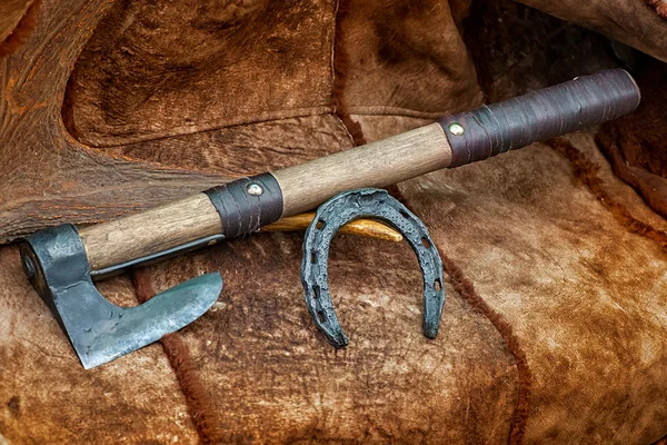 斧とホースシュー — ストック写真