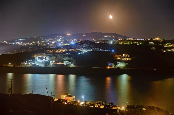 Mykonos at night — Stock Photo, Image