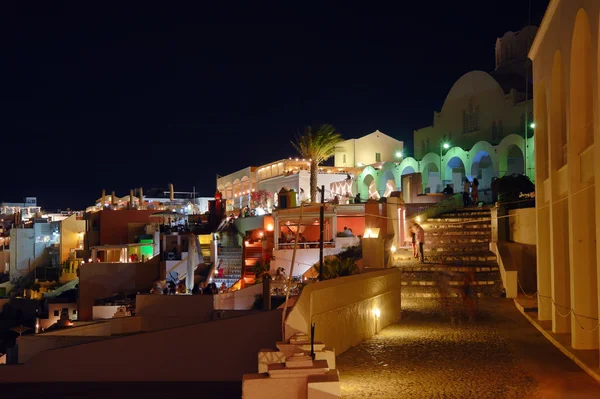 Nacht fira op santorini, Griekenland — Stockfoto