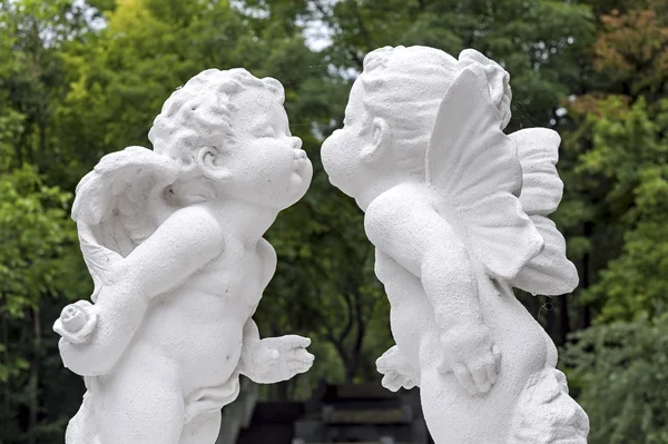 Sochy andělů v parku — Stock fotografie