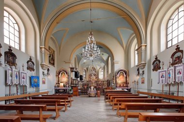 Ukrayna 'nın Lviv, Ukrayna' daki Ebedi Yardım Leydisi Katolik Kilisesi 'nin İçi