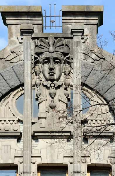 Mascaron Casa Viúva Choradora Kiev Ucrânia — Fotografia de Stock