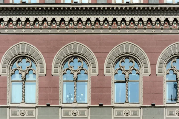 Fachada Ornamentada Edifício Banco Nacional Kiev Ucrânia — Fotografia de Stock