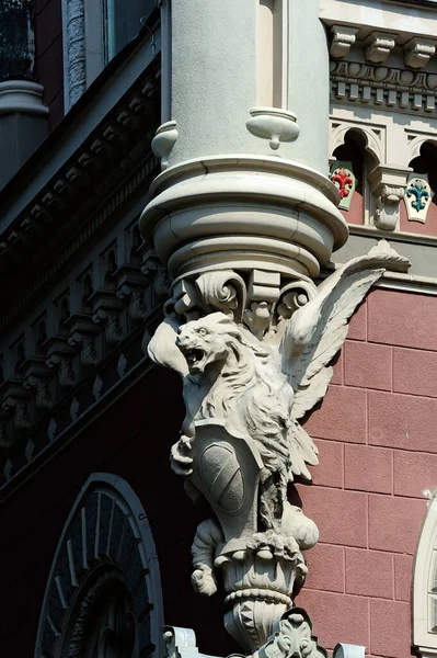 Closeup Griffin Corner National Bank Building Kyiv Ukraine — Stock fotografie