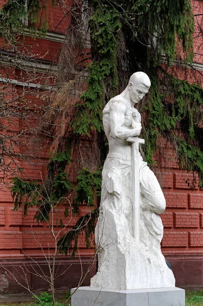 Sculpture Warrior Sword Park National Academy Visual Arts Architecture Kyiv — Stock Photo, Image