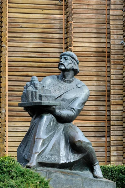 Yaroslav Wise Segurando Modelo Catedral Santa Sofia Famosa Estátua Kiev — Fotografia de Stock