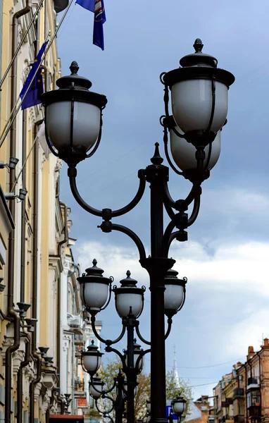 Vintage Gatlyktor Gatan Kiev Ukraina — Stockfoto