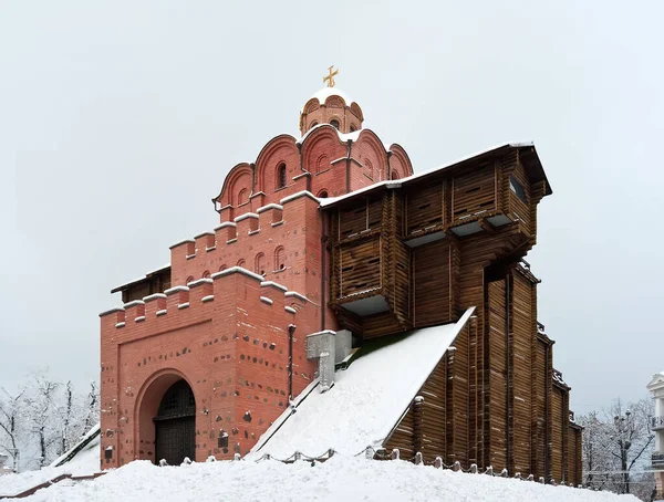 Goldene Tore Winter Kiew Ukraine — Stockfoto