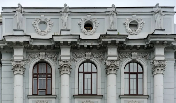 Fragmento Antiga Fachada Edifício Kiev Ucrânia — Fotografia de Stock