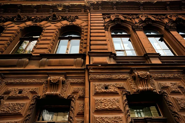 Antigua Fachada Edificio Ornamentado Color Chocolate Kiev Ucrania — Foto de Stock
