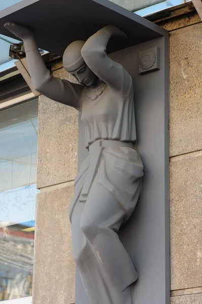 Caryatide Sur Bâtiment Kiev Ukraine — Photo