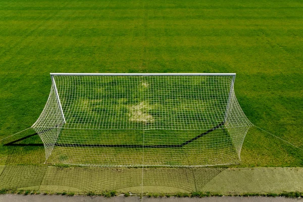 Top view to a football goal or soccer ball