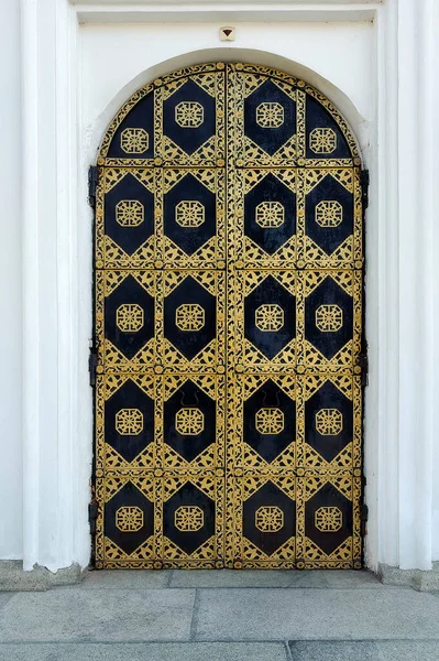 Dekorative Verzierte Tür Mit Vergoldetem Ornament Kiewer Pechersk Lavra Kiew — Stockfoto