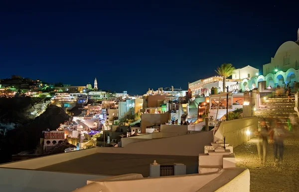 Noite Fira em Santorini, Grécia — Fotografia de Stock