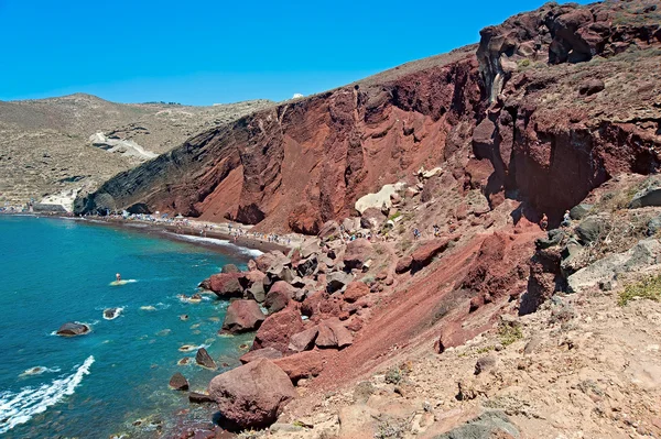 Red beach in Santorini, Greece — Zdjęcie stockowe