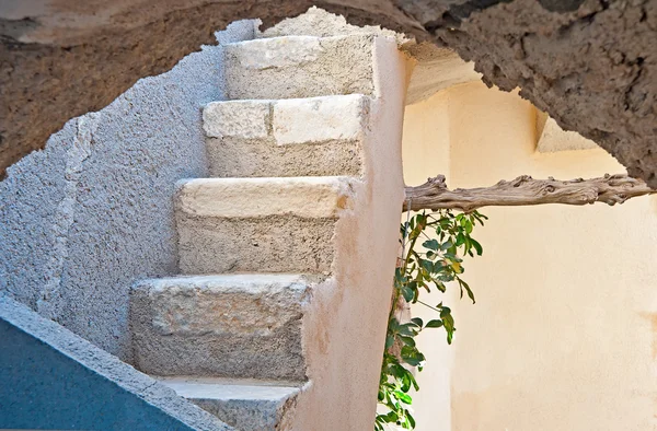 As escadas em Emporio, Santorini, Grécia — Fotografia de Stock