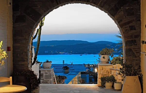 Litoral de uma casa grega em Paros, Grécia — Fotografia de Stock