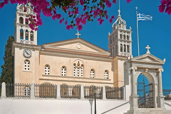 The byzantine church of agia triada holy trinity in Lefkes Paros, Greece — Stock Photo, Image