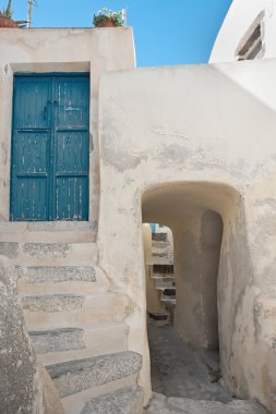 Köyde Santorini Adası sokak