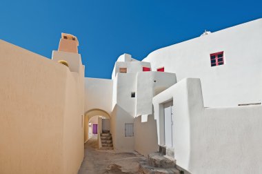 Emporio köyde sokak Santorini Adası 2