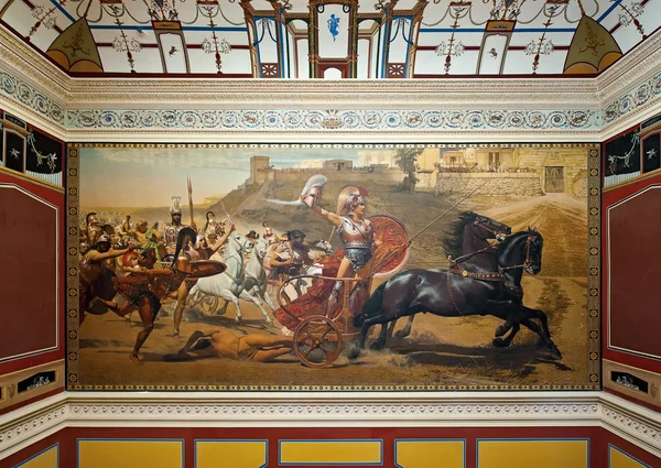 Triumf Achilles v Palác Achillion palace, Korfu, Řecko — Stock fotografie