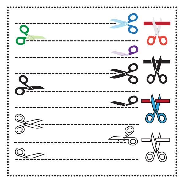 Ensemble d'icônes de ciseaux — Image vectorielle