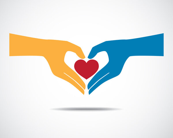 Hands in the form of heart