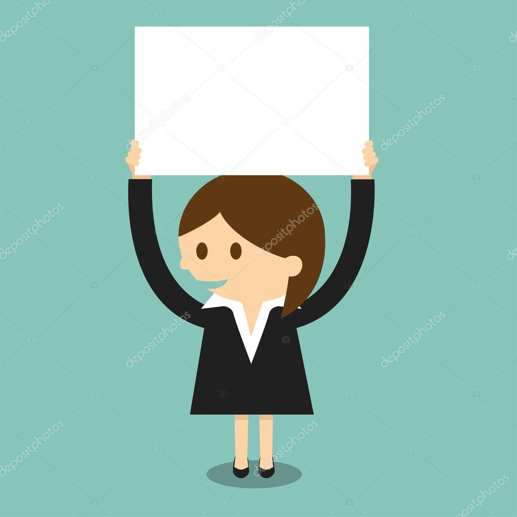 Businesswoman with blank paper