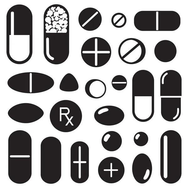 Pillole e capsule icona — Vettoriale Stock