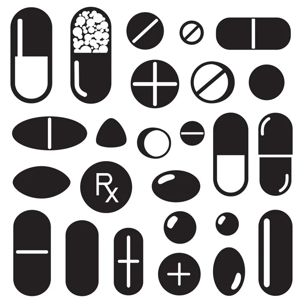 Comprimidos e cápsulas ícone —  Vetores de Stock