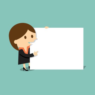 iş kadını boş kağıt ile