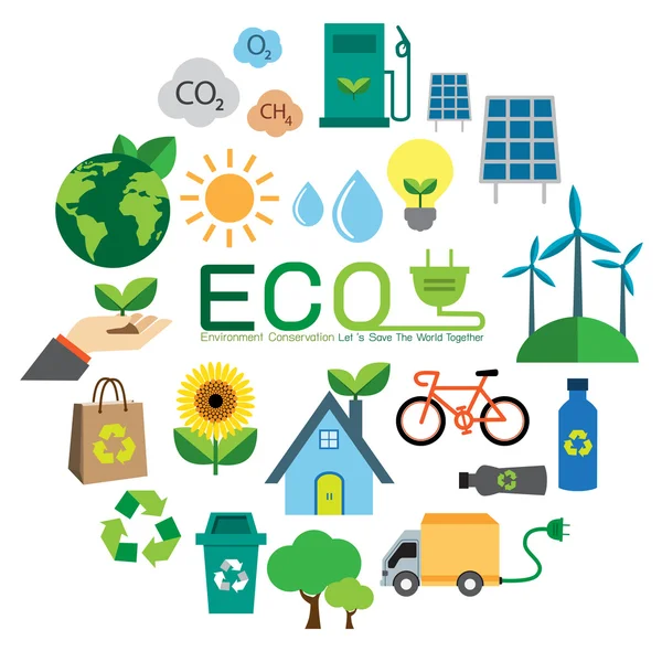 Ícone ecológico —  Vetores de Stock