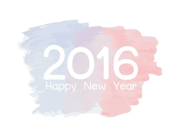 Bonne année 2016. Conception de peinture aquarelle colorée . — Image vectorielle