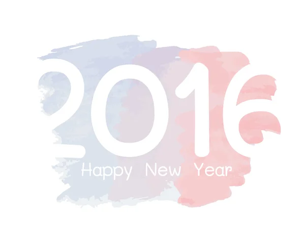 Bonne année 2016. Conception de peinture aquarelle colorée . — Image vectorielle