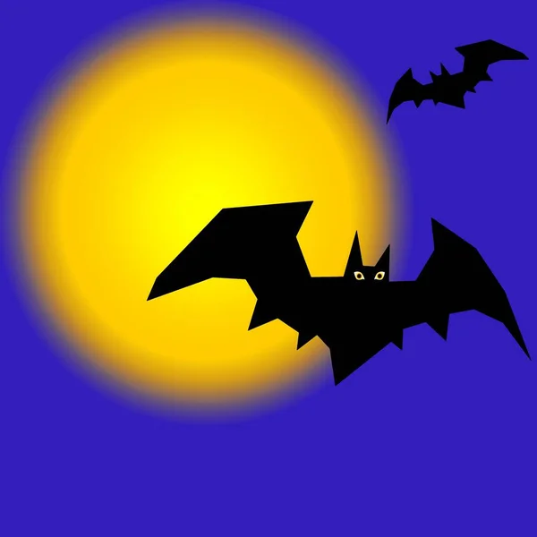 Bats Background Full Shining Moon Flying Scaring Everybody — Stock Photo, Image