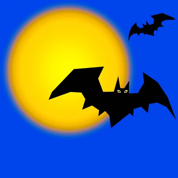 Murciélagos Contra Fondo Luna Llena Brillante Volando Asustando Todo Mundo —  Fotos de Stock