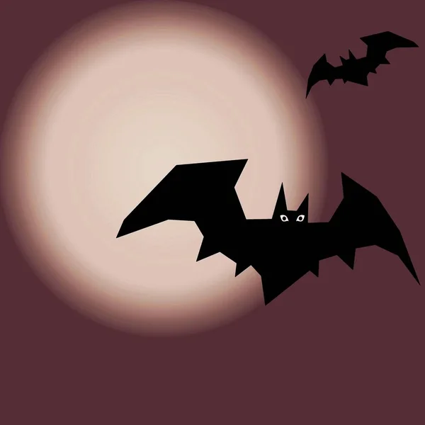 Bats Background Full Shining Moon Flying Scaring Everybody — Stock Photo, Image