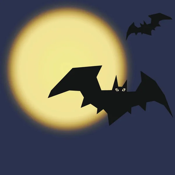 Bats Background Full Shining Moon Flying Scaring Everybody — Stock Photo, Image