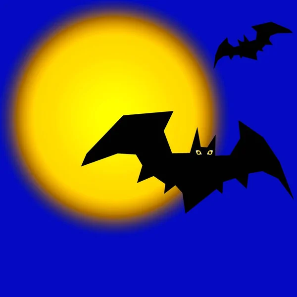 Bats Background Full Shining Moon Flying Scaring Everybody — Stock Photo, Image