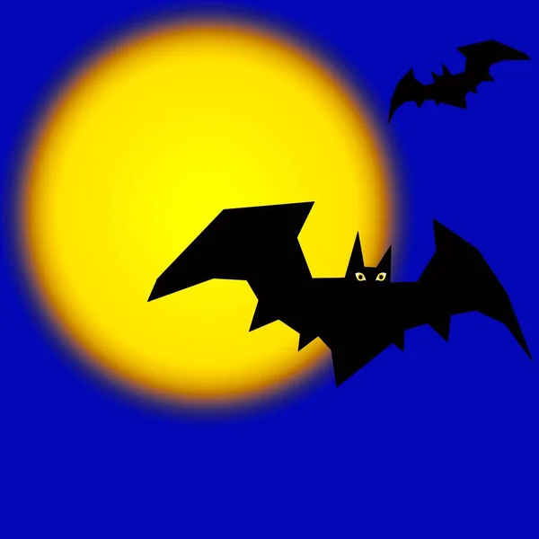 Bats Background Full Shining Moon Flying Scaring Everybody — Stock Photo, Image