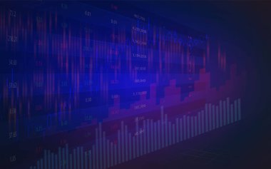 Hisse senedi borsası veya Forex döviz yatırımı, vektör illüstrasyonu.